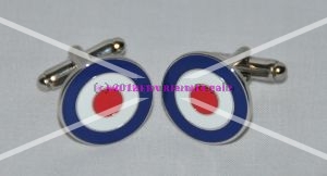 Royal Air Force RAF Silver Plated Enamel Cufflinks - Click Image to Close